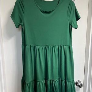 SMALL • Green Tiered • Midi Dress